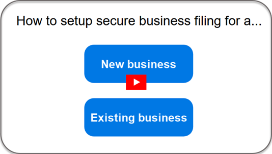 Demonstration videos for setting up secure business filing