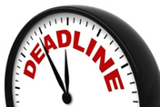 Image of a clock with the word Deadline